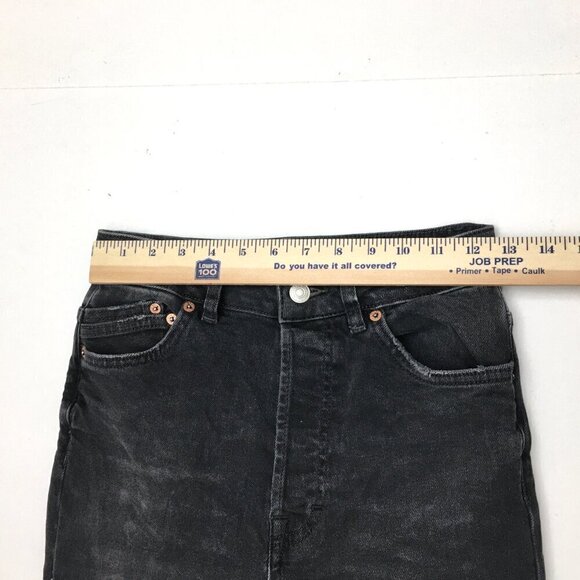 We The Free People Jeans Faded Black Zuri Ankle Mom Distressed Button Fly 25 - Picture 4 of 9